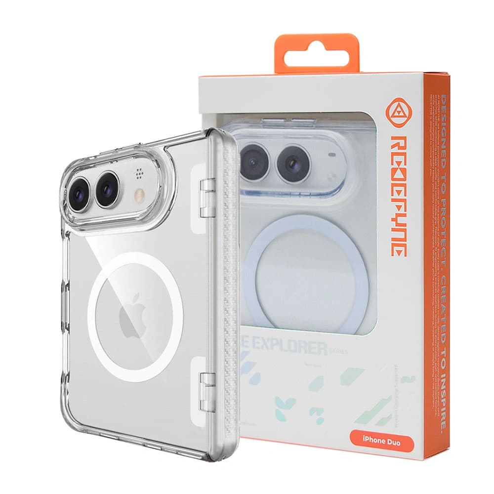 Crystal Series Hinge Clear Case With Magnetic Ring for iPhone Duo